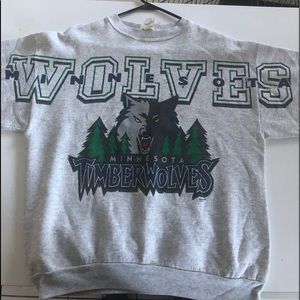 Vintage timberwolves crew neck sweater large